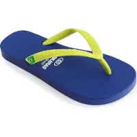 Brasileras Kinder Zehensandalen rutschfester bequem schuhe strand/schwimmbad/stadt blau gelb 29/30 EU - UBCCB-K