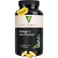 IK-Handelsgruppe Vita Elements Omega-3 Fischöl 365 Kapseln – EPA & DHA Triglycerid labores Nahrungsergänzungsmittel