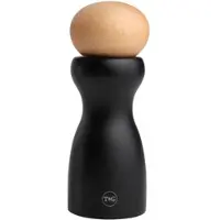 T&G Woodware Pfeffermühle Kugel Höhe 15 cm Schwarz - Rund Holz