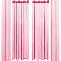 Bestlivings Dekoschal Noella Ösen Voile 2er Pack 140 x 145cm pink - fuchsia