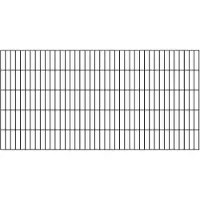 Alberts 663698 Doppelstabmattenzaun, kunststoffbeschichtet, matt schwarz, Höhe 100 cm