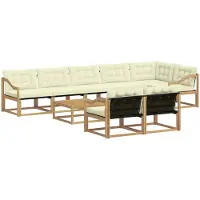 vidaXL Outdoor-Sofagarnitur 9 Stk. Weiß und Creme