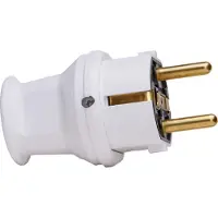 Kopp Schutzkontakt-Stecker 179702004, klein, mit Knickschutz, weiss