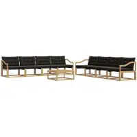 vidaXL Outdoor-Sofagarnitur 9 stk. Weiß und Schwarz