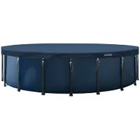 Intex 28088 Pool Abdeckplane rund 610 cm Deluxe Schutzplane mit 20cm Überhang