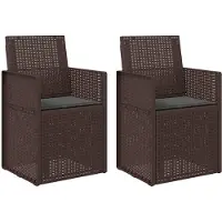 vidaXL Garten Esszimmerstühle 2 Stk. Braun und Anthrazit PP