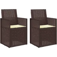 vidaXL Garten Esszimmerstühle 2 Stk. Braun und Creme PP