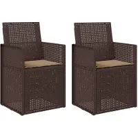vidaXL Garten Esszimmerstühle 2 Stk. Braun und Taupe PP