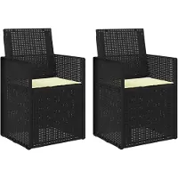 vidaXL Garten Esszimmerstühle 2 Stk. Anthrazit und Creme PP