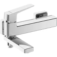 Deante Wannenarmatur, Wand- - mit klappbarem Auslauf - chrom