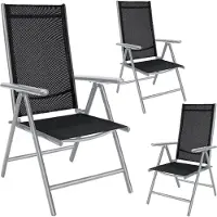 Casaria Gartenstuhl Bern - 3er Set - Silber Aluminium