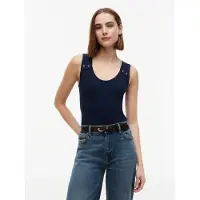 Tommy Hilfiger Tanktop "GOLD BUTTON U-NK TANK" Viskosemischung, goldfarbene Knöpfe