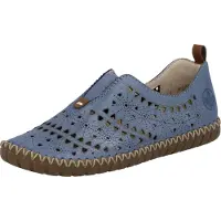 Rieker Slipper Schlupfschuh, Halbschuh, Urlaubsschuh mit Perforation