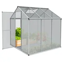 ONBEST Gewächshaus Aluminium | 4mm | Polycarbonat-Platten | 185x195x185cm (BxHxT) | Wetterfest | UV-Beständig