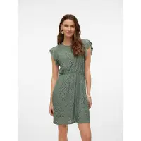 Vero Moda Minikleid "VMTASSA SL FRILL SHORT DRESS JRS NOOS" Materialmix, regular fit