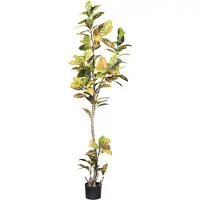 Creativ Green Künstliche Zimmerpflanze "Croton" mit außergewöhnlichem Blattwerk