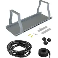 D-Line Schreibtisch-Kabel-Organizer-Set, Grau
