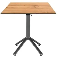 Restootab - Klappbarer Outdoor Tisch Nemo anthrazit 70x70cm Dekor Eiche armor