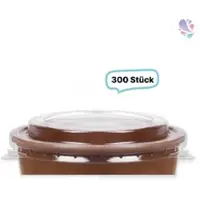 Blanc HYGIENIC Deckel für Salatboxen Salatschalen braun 1000 & 1200ml, 300 Stück, to go, take away, recyceltes PET