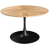 Riess Design Esstisch ATELIER 120cm rund Eiche schwarzer Metallfuß Esszimmertisch Tisch Konferenztisch