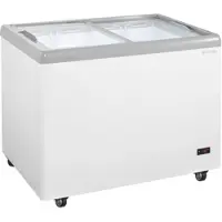 GastroHero Eiscreme Gefriertruhe 284 Liter Tiefkühltruhe LED Beleuchtung Schiebeglasdeckel Rollen Eis Truhe Gefrierschrank Gewerbe Verkauf