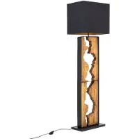 Invicta riess-ambiente Stehlampe DESIGNED BY NATURE 165cm natur schwarz massives Regenbaumholz rechteckig