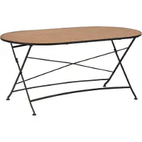 Brafab Klapptisch Brewer 85 x 73 x 160 cm Teakholz Stahl Natur Schwarz