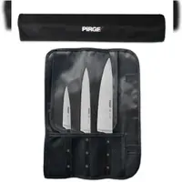 Pirge Classic Profi Messerset mit Tasche 4 Stück - Geschmiedet Messerset - Profi Kochmesser Set - Edelstahl Profi Küchenmesser Set - Messer Set Scharf