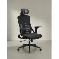 KADIMA DESIGN Ergonomischer Bürodrehstuhl mit Mesh-Bezug | Schreibtischstuhl mit Lordosenstütze & Kopfstütze | Drehstuhl XL für 8h Büroarbeit | Modern & Höhenverstellbar | Schwarz | ASTRA von