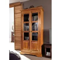 MASSIVMOEBEL24.DE Vitrine Akazie 98x46x191 honig lackiert OXFORD #0440