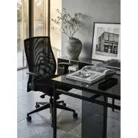 KADIMA DESIGN Bürostuhl Bezug Stoff Schwarz Schreibtischstuhl Design Chefsessel Armlehne Drehstuhl Polsterung 120 kg