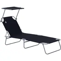 Outsunny Sonnenliege Gartenliege Relaxliege Dreibeinliege Liege Klappbar Schwarz