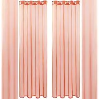 Bestlivings Dekoschal Noella Ösen Voile 2er Pack 140 x 145cm orange - möhre