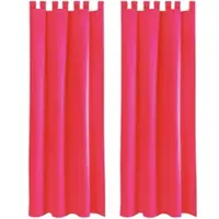 Bestlivings 2er Set Dekoschal Ellen,Schlaufe, inkl. Raffhalter & Haken 140 x 245 cm pink - rosa