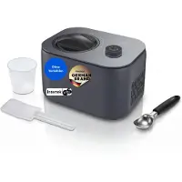 Medion Eismaschine, Kapazität für 1 L Eis, kein Vorkühlen notwendig, LED-Display mit Sensor-Touch, entnehmbarer Aluminium-Eisbehälter, geeignet für die Zubereitung von Eiscreme, Joghurt und Slush Eis