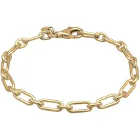 KUZZOI Armbänder - Armband Gliederkette Modern Oval 925 Sterling Silb - Gr. 21 CM - in Gold - für Damen
