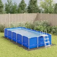 vidaXL Schlichtes Pool-Bodentuch Hellgrau 640x321 cm Polyester Geotextil - Poolzubehör DE7861081 1parcel