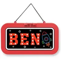History & Heraldry GmbH LED Leuchtschild Neonschild mit Namen , Leuchtende Wanddekoration mit Batterie, 18,7x10,3x1,6cm - Ben