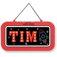 History & Heraldry GmbH LED Leuchtschild Neonschild mit Namen , Leuchtende Wanddekoration mit Batterie, 18,7x10,3x1,6cm - Tim
