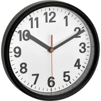 TFA-Dostmann Analoge Funk-Wanduhr, AA, 1,5 V, Schwarz, Weiß, Kunststoff, Glas, 177 mm