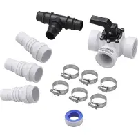 Monzana Bypass Set Pool 12-teilig 3 Wege Ventil Anschluss Ø 32/38mm Schlauchschellen Sandfilteranlagen Poolheizung Wärmepumpe Solarheizung