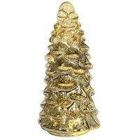 Svenska Living Statue Weihnachtsbaum Glas LED gold 20cm