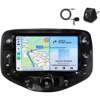 AWESAFE Autoradio Mit Kamera Mic Für Peugeot 108 Toyota Aygo Citroen C1 2015-2021 Wireless CarPlay Android Auto WiFi GPS Navi RDS DSP DAB+ BT 7 Zoll 2+64GB