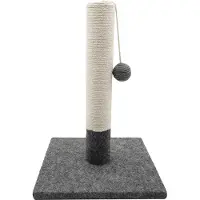 Tyrol Kratzsäule für Katze 42 cm aus Jute und Stoff grau und weiß
