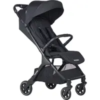 Easywalker Jackey² Buggy, Für Kinder von 0-22 kg, Leichtgewicht, Automatisch faltbar, Einzigartiges Zubehörsystem, Inklusive Regenschutz, Autositz kompatibel - Mitternachtsschwarz