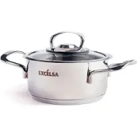 Excelsa Kasserolle mit Deckel Jazz Cook Stahl 25x17,5x10,5 cm Silber