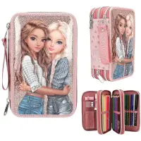 TOPModel 0414007, Hartschalenetui für Stifte, Zink, Polyester, Polypropylen (PP), Papier, Mehrfarbig, Abbildung, Drinnen/Draußen, Junge/Mädchen