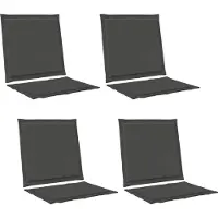 vidaXL Sitz- und Rückenkissen 4 pcs Anthrazit 47 x 45 x 2 cm Polyester