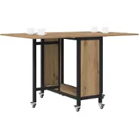 vidaXL Faltbarer Esstisch mit Rollen 130 x 80 x 76,5 cm Stahl PB