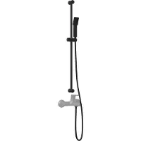 vidaXL Duschsystem-Set Schwarz 100 cm Edelstahl